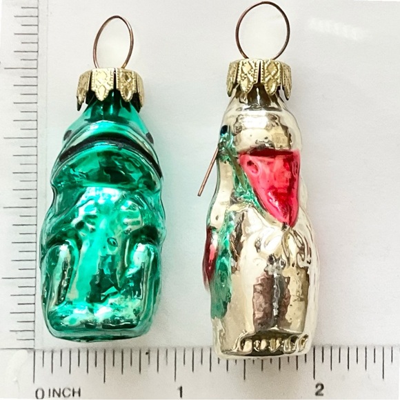 6 Vintage Glass Christmas Ornaments - Frog, Santa, Duck, Bear, Angel, Girl - Picture 10 of 11